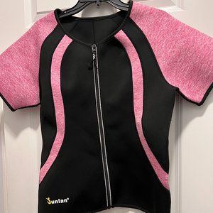 Julan XL zip sauna top  black and pink NWOT
